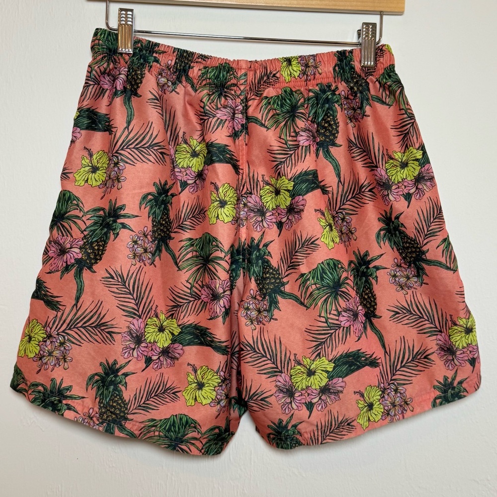 Uzzi Active‎ Wear Mens Floral Drawstring Mesh Lining Swim Trunk Size Medium